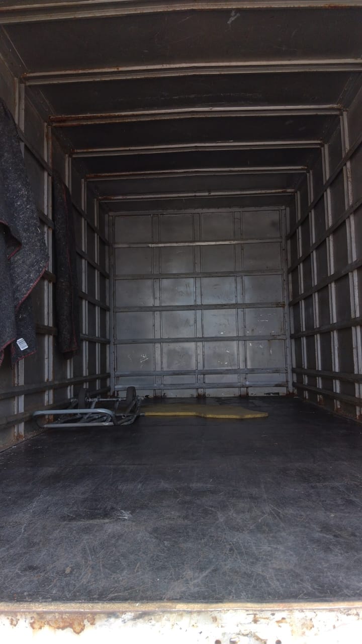 Empty truck loading space ready for boxed stock deliveries